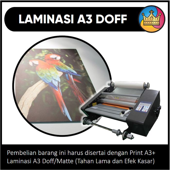 

kertas- digital print a3+ laminating laminasi doff matte dop thermal panas -kertas.