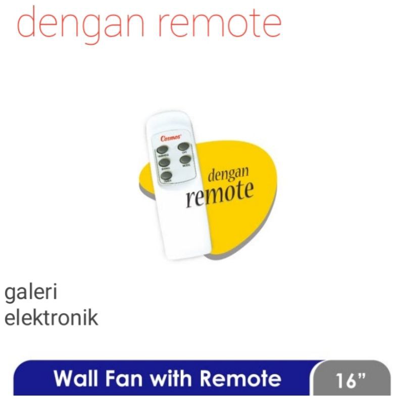 kipas angin dinding/gantung remote 16in cosmos