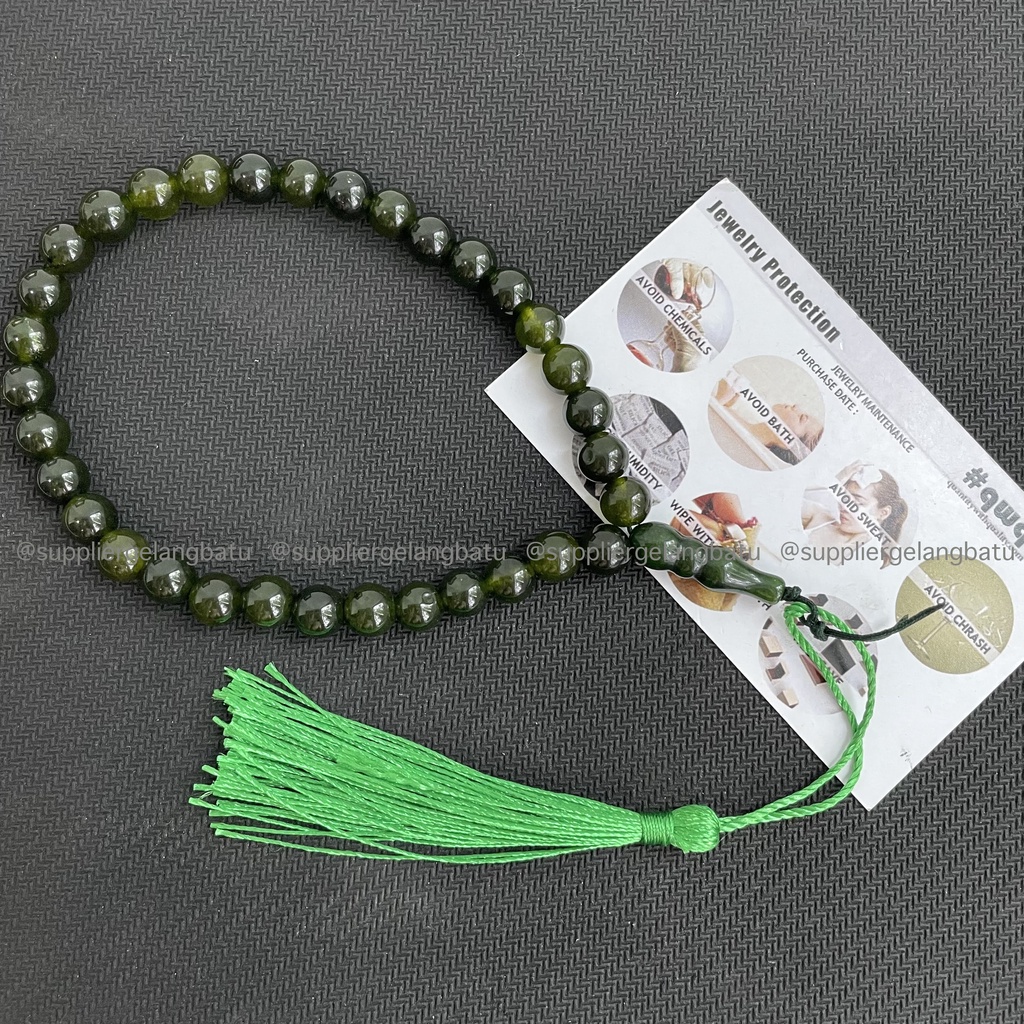 Tasbih tangan 33 butir black jade aceh batu alam natural original murah