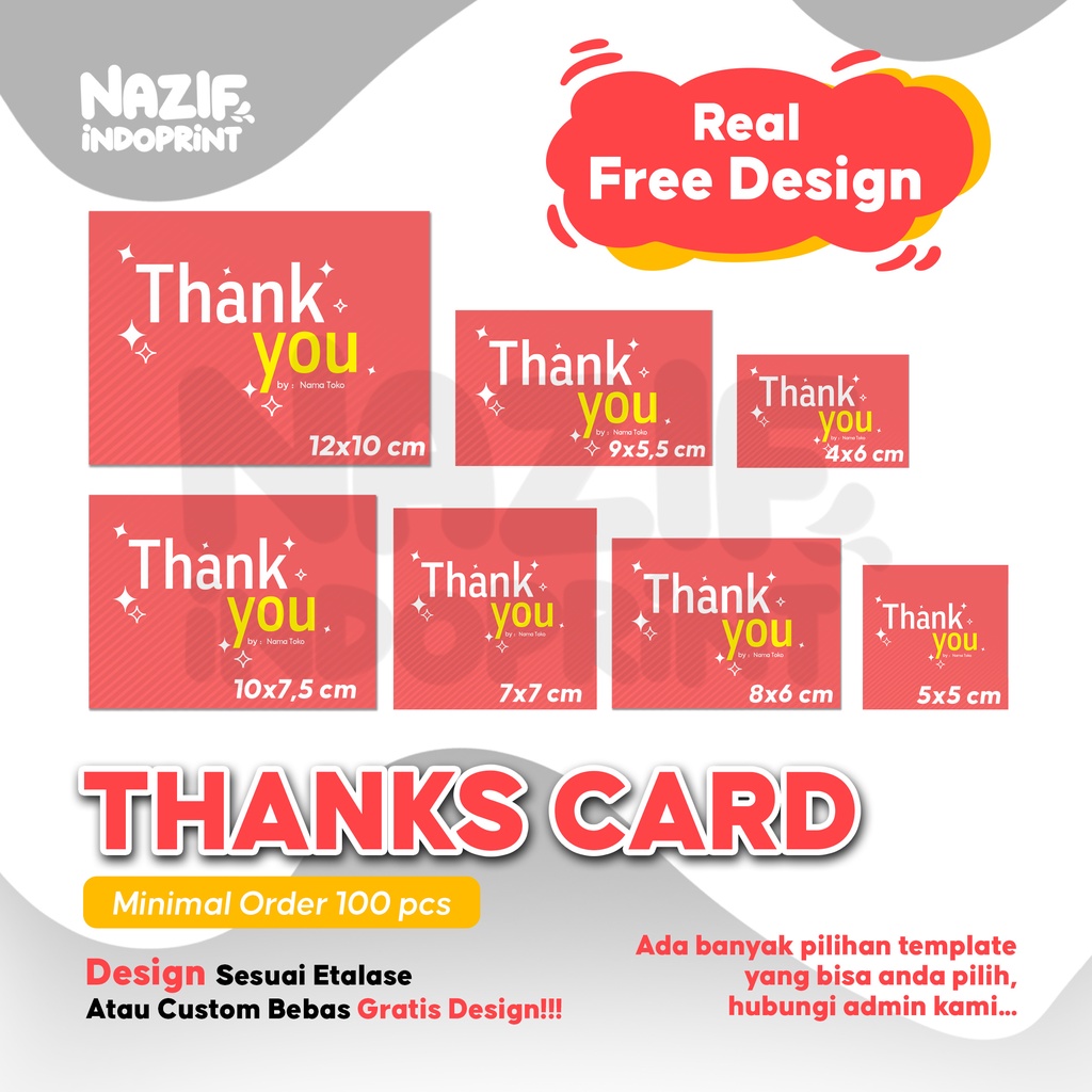 

Thank You Card Custom Design Sesukamu / Thanks Card Olshop / Kartu Ucapan Terimakasih / Souvenir Pernikahan / Gift Card Murah Berkualitas