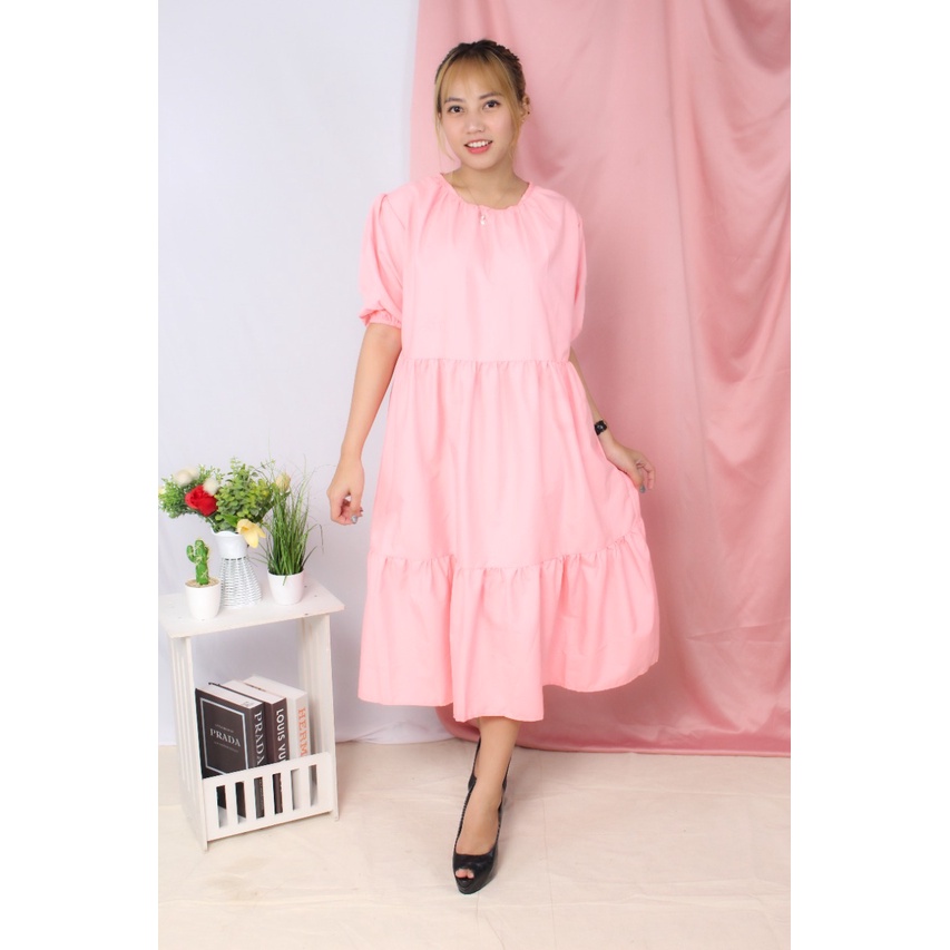 RX Fashion - Dress Puffy Sleeve // Puffy Sleeve Maxy Dress -R3