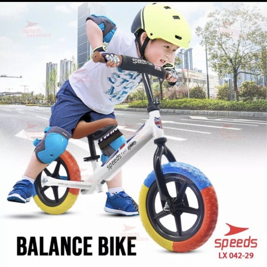 DV16A Sepeda Anak Keseimbangan Balance Bike Push Kick Bike 2 Roda Dua Ban PELANGI WARNA WARNI Tanpa Pedal non Gowesan | Speda Skuter