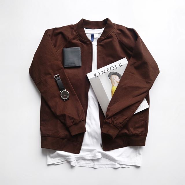 Canvas Suede Bomber Dark Brown
