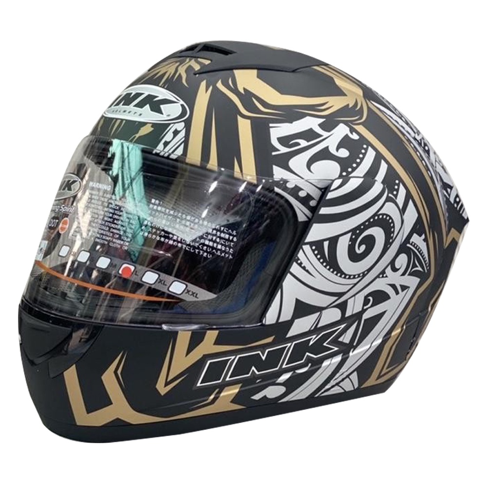 HELM INK CL MAX #8 - MATT BLACK/GOLD