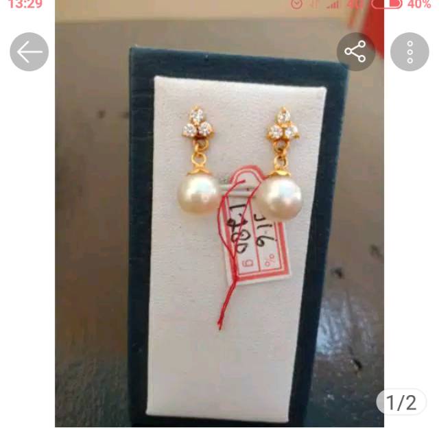 Giwang emas mutiara air laut