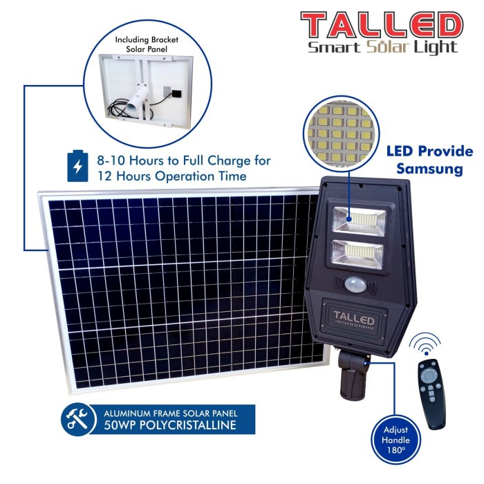 Lampu Jalan Pju Solar Cell Tenaga Surya Talled 2 In 1 Led By Samsung