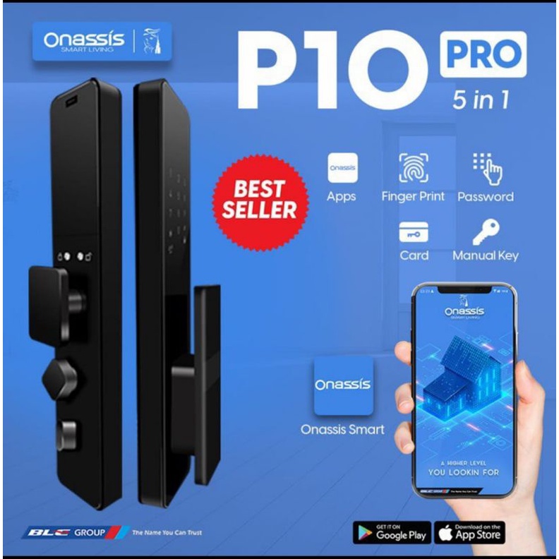 SMART HOME ONASSIS / Kunci Pintu Digital Onassis P10 Pro / Digital Lock Onassis P10 / Smart Lock
