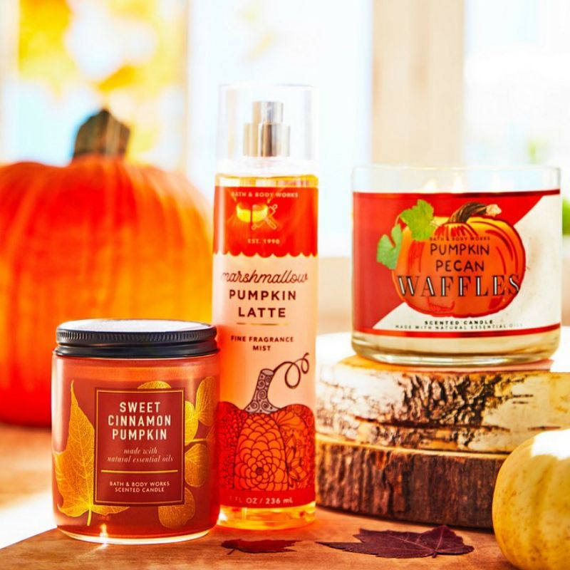 BATH &amp; BODY WORKS BBW PUMPKIN PECAN WAFFLES 3-WICK SCENTED CANDLE 411 G WAFFLE LILIN WANGI 3 SUMBU UKURAN BESAR PENGHARUM RUANGAN