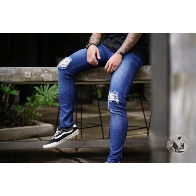 celana jeans TERLARIS panjang skinny semi slimfit fifteen cowo/cowok/pria murah dan grosir