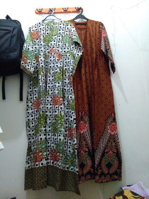 Ms Gamis Batik Sriwedari Maxi Super Jumbo Xxxxl Ld 128c. Bumil/busui Katun Sogan