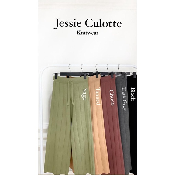 CELANA PANJANG WANITA JESSIE KULOT KNIT IMPORT