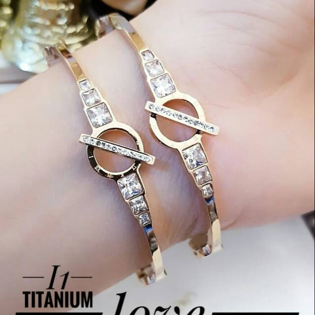 Gelang Titanium Bangle Berlian