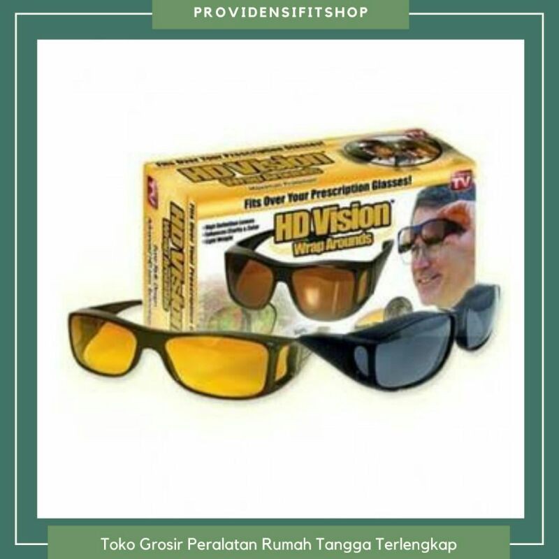 Kacamata anti silau siang malam HD vison isi 2 pcs
