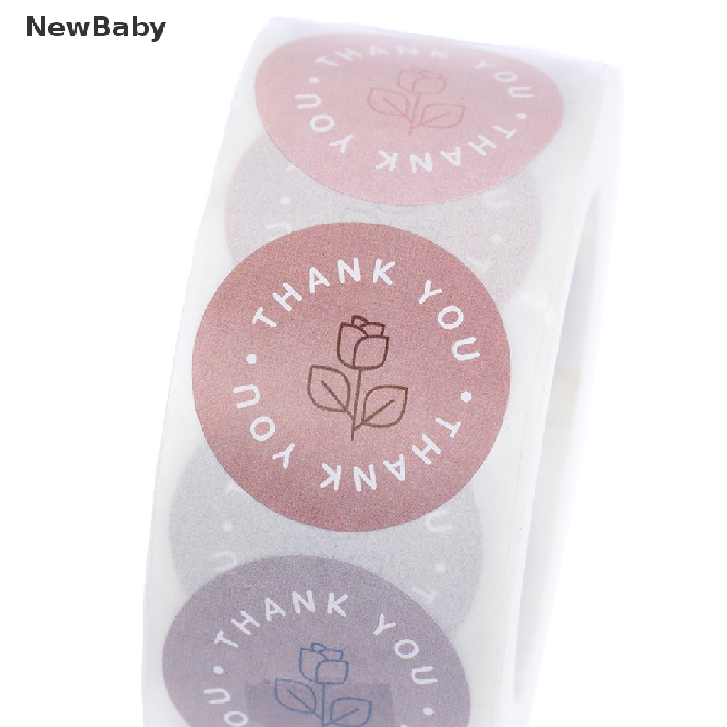 Newbaby 500pcs Stiker Label Motif Tulisan Thank You Gaya Retro