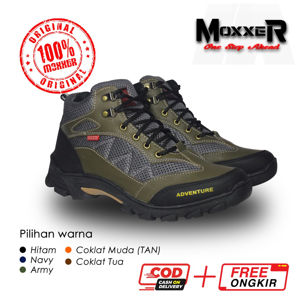 Sepatu Hiking Gunung Casual Pria Boots Sepatu Touring Outdoor Jogger Pria Kasual Kulit Asli Syntetic - B01