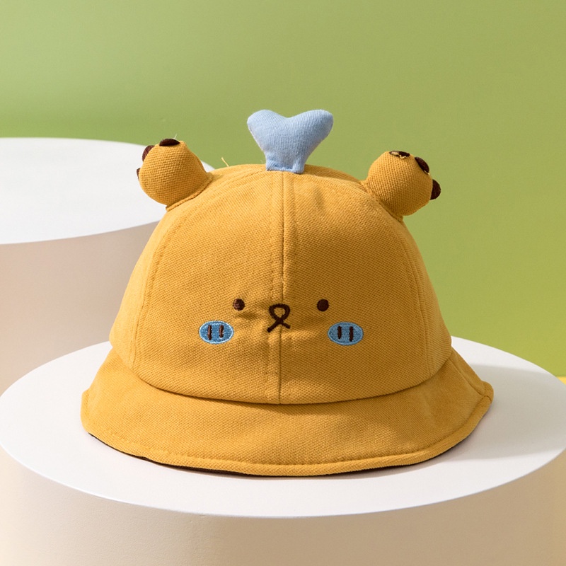 Topi Bucket Bayi Topi Anak Bayi Import Victori Fashion Baby Bucket Hat-Arlo Kuning