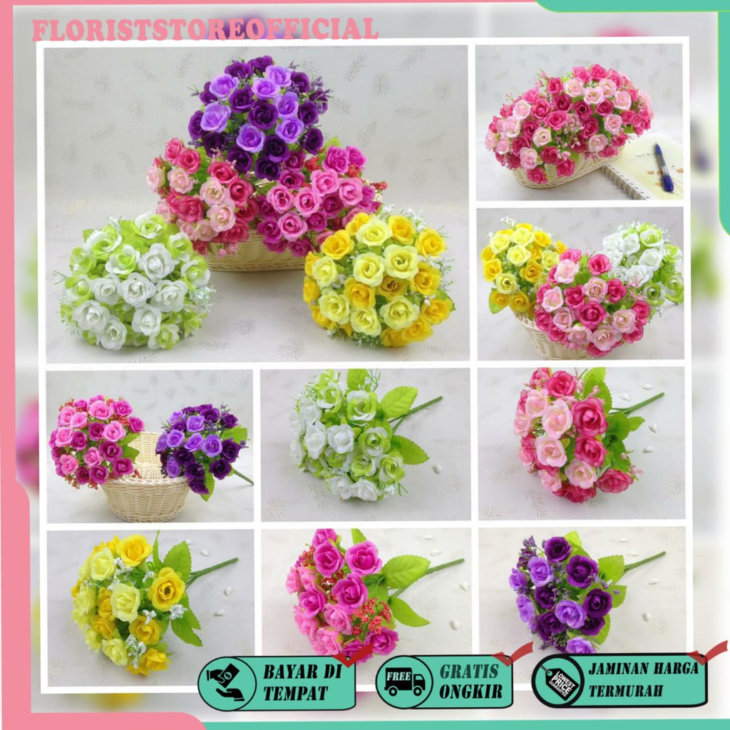 COD BUNGA MAWAR BUNGA TANGKAI PLASTIK BUNGA ARTIFISIAL BUNGA PAJANGAN IMITASI BUNGA HIASAN BT9002