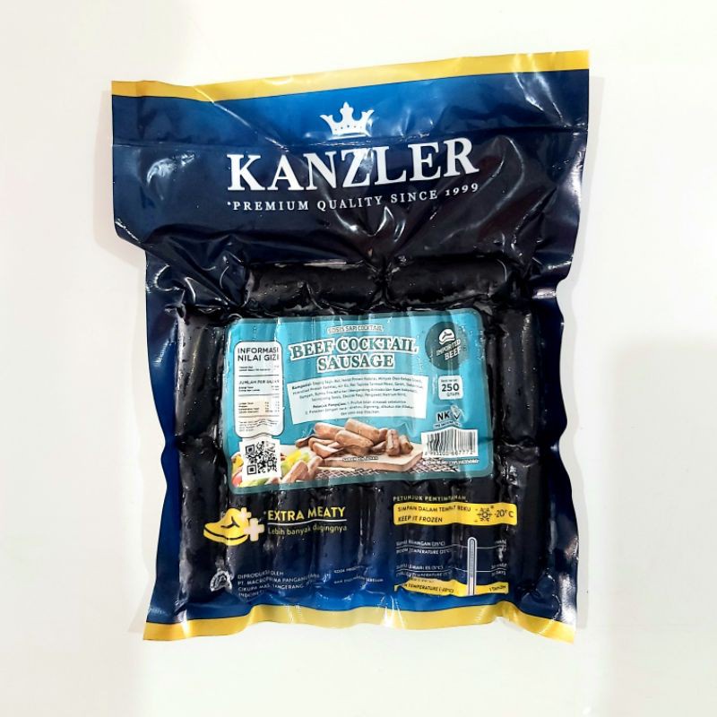 FCW - SOSIS SAPI KANZLER BEEF COCKTAIl SAUSAGE 250 GRAM