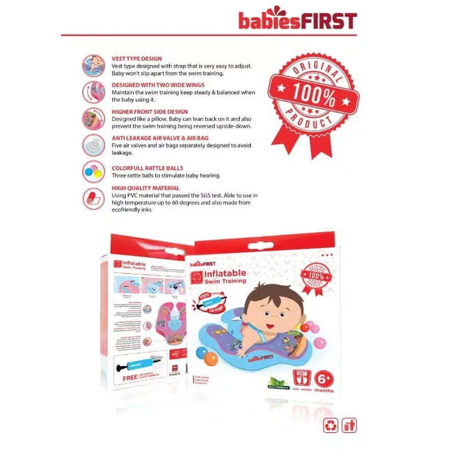 babiesFIRST inflatable swim training/pelampung