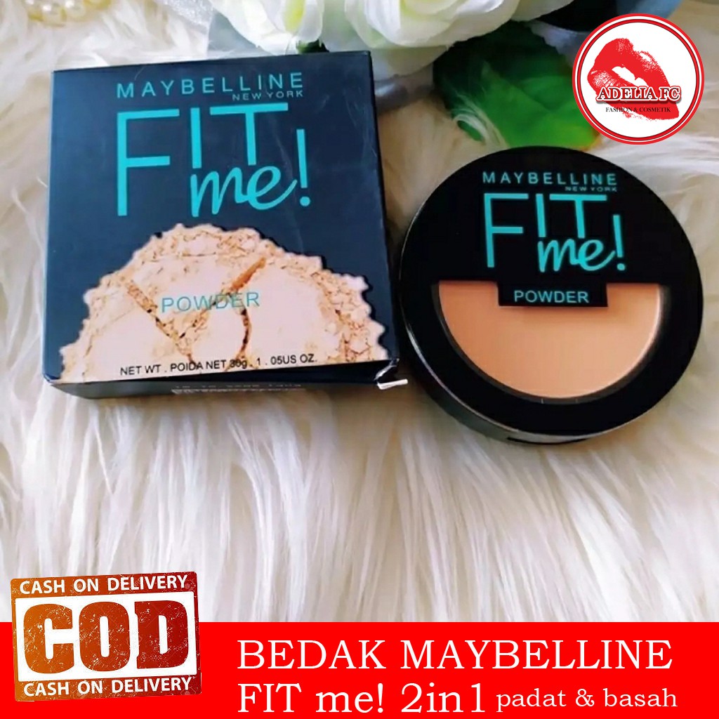 COD BEDAK MAYBELLINE FIT ME MATTE PORRELES 2IN1 (padat basah)