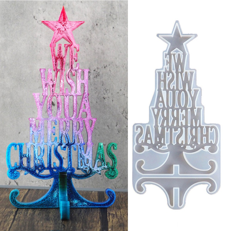 SIY  Christmas Tree Ornaments Epoxy Resin Mold Merry Christmas Home Decor Art Mould