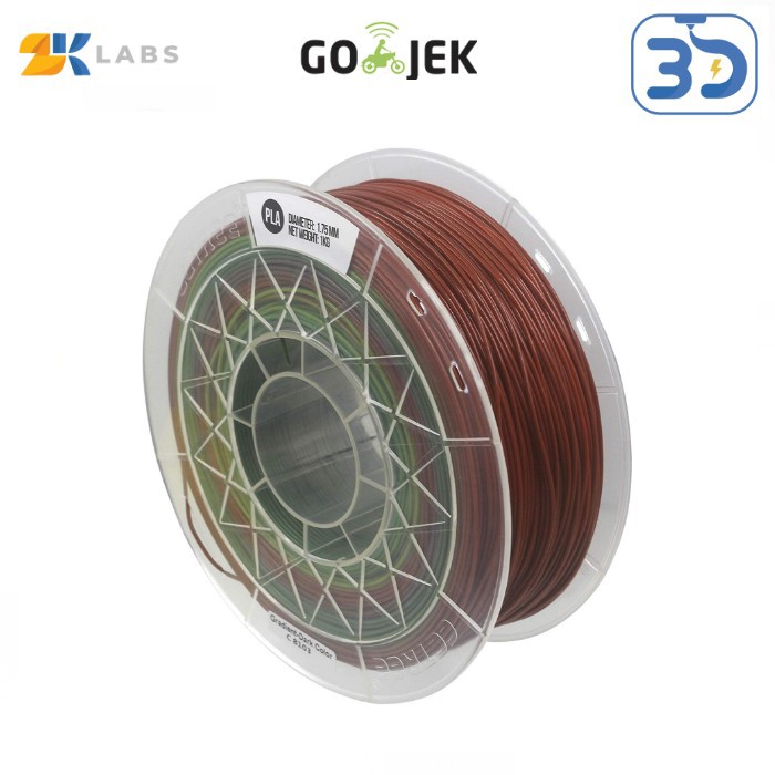 CCTree X ZKLabs 3D Filament PLA Gradient Color Bahan Import dari USA