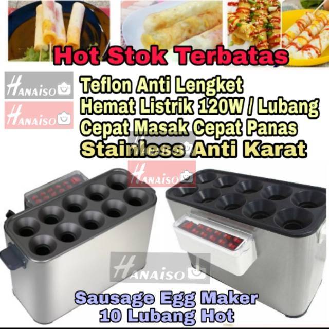 Termurah MEDAN Hanaiso Sostel Egg Sausage Mesin Sosis Telur SOSTEL 10 Lubang Listrik Fomac Getra Pro