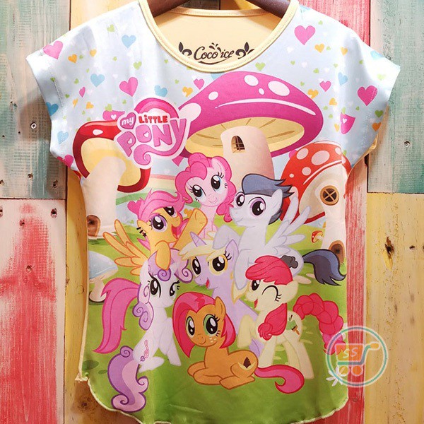 KAOS LITTLE PONY MUSHROOM GARDEN BAJU ANAK CEWE TSHIRT KIDS TEE GIRL