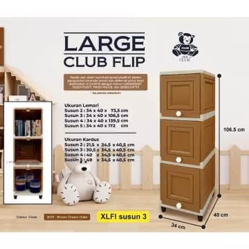 LEMARI CLUB FLIP LARGE SUSUN 3