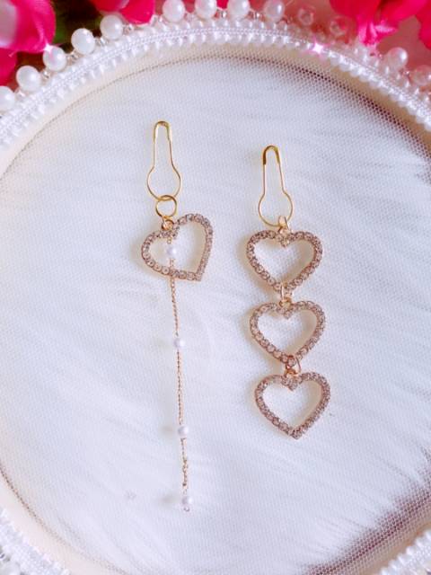 A175 Anting hijab love susun diamond