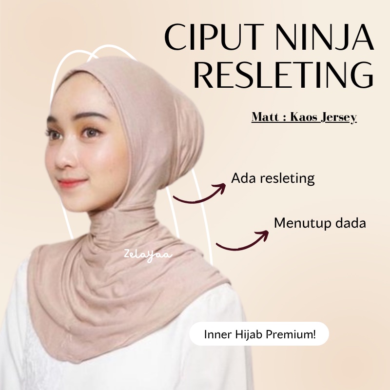 CIPUT NINJA PREMIUM | RESLETING ANTEM ANTI TEMBEM ADEM ANTI BUDEG | INNER HIJAB JILBAB PASHMINA