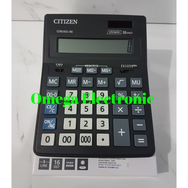 ORIGINAL Citizen Calculator CDB1601 - Kalkulator Meja Office 16 Digits CDB 1601