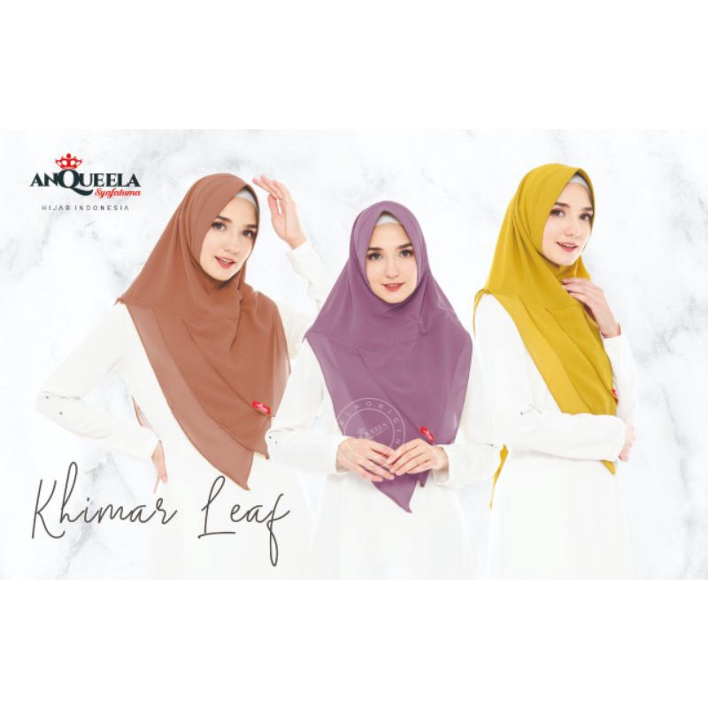 Hijab Terbaru &quot; KHIMAR LEAF CERUTY 3 LAYER ORI ANQUEELA