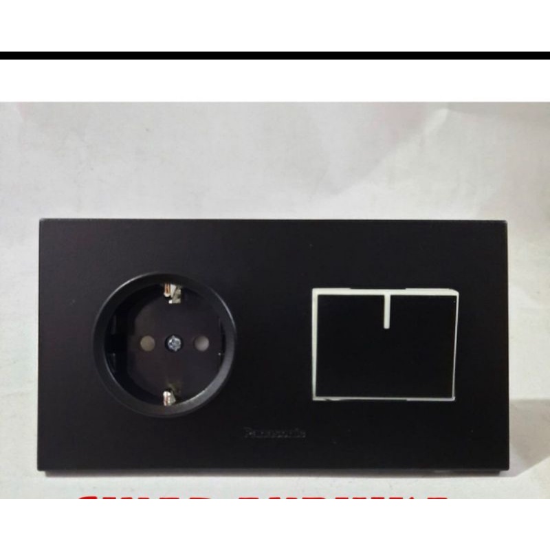panasonic hitam black saklar engkel 1g 1 gang single engkel tunggal plus stop kontak listrik