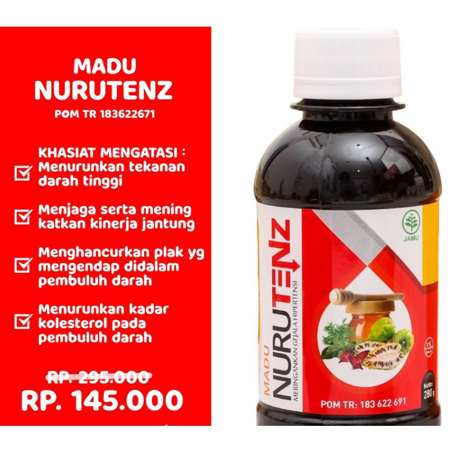 Madu Nurutenz Asli Obat Darah Tinggi Nuretenz Madu Hipertensi Original Menjaga Kesehatan Jantung Indonesia