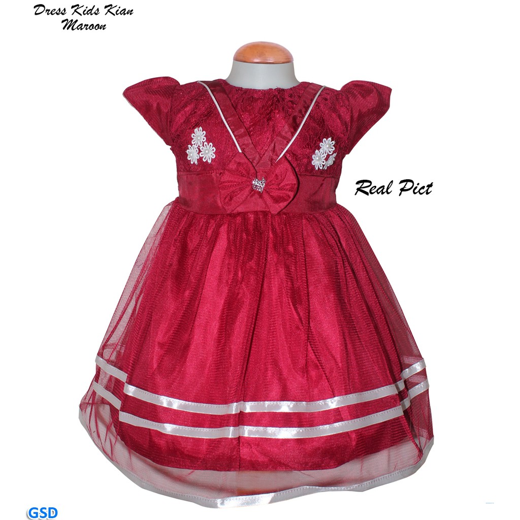 Dress Kids Kian/Gaun Brokat Anak Perempuan Usia 2 - 4 Tahun/Casual Mini Midi Dress Anak Good PremiuM