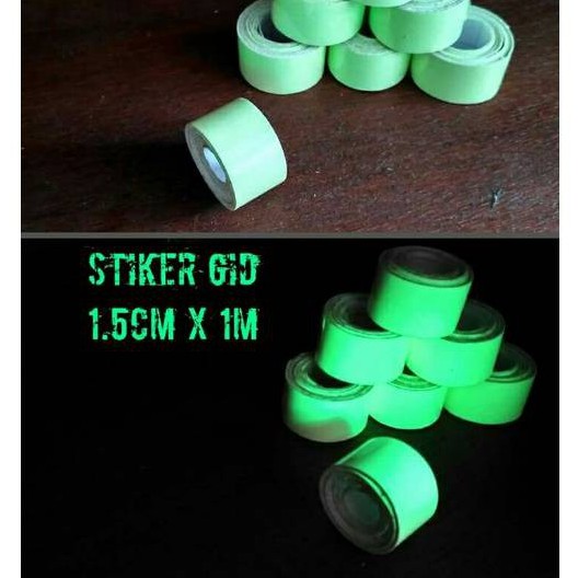 Lakban Stiker Sticker GID / Glow In The Dark 1.5cm x 1m Untuk Umpan Pancing Pospor