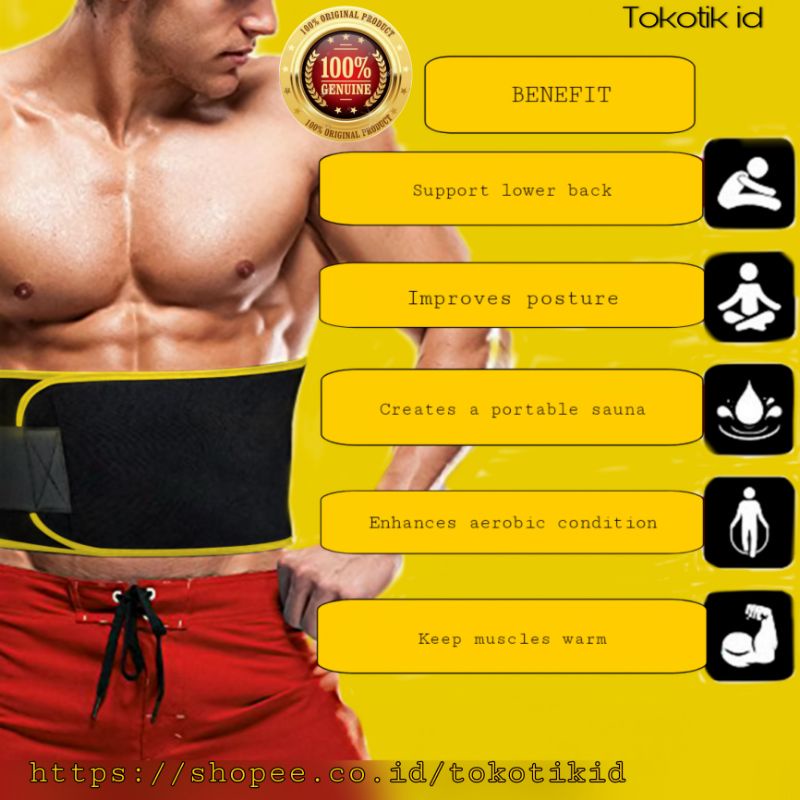 Sweet sweat belt korset premium peramping perut Fitnes Body Slim Sabuk Pembakar lemak