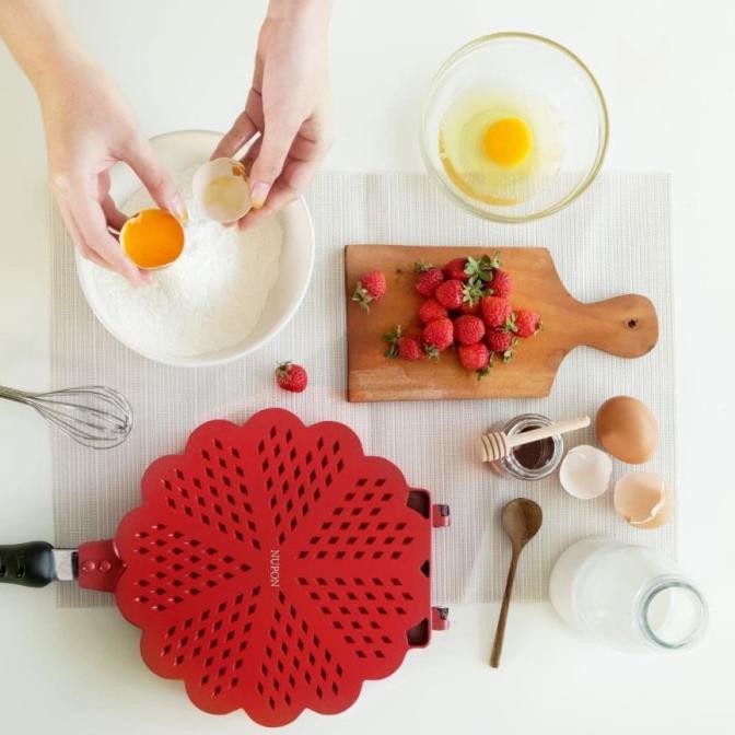 Panci Cetakan Kue Waffle Maker PFOA Free Nupon Anti Lengket Non stick