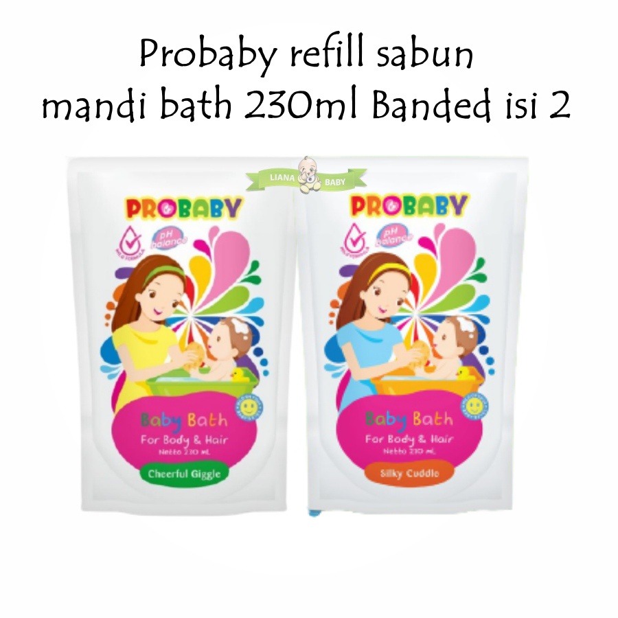 PERA635 PROBABY REFILL SABUN MANDI BATH BAYI 230ML BANDED ISI 2