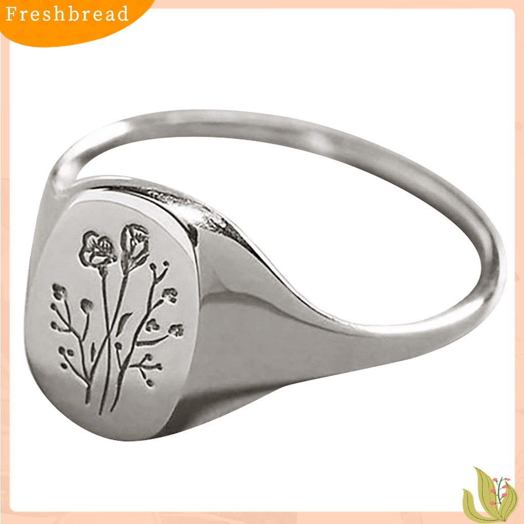 Terlaris Simple Women Rose Flower Engraved Ring Metal Engagement Circlet Jewelry Gift