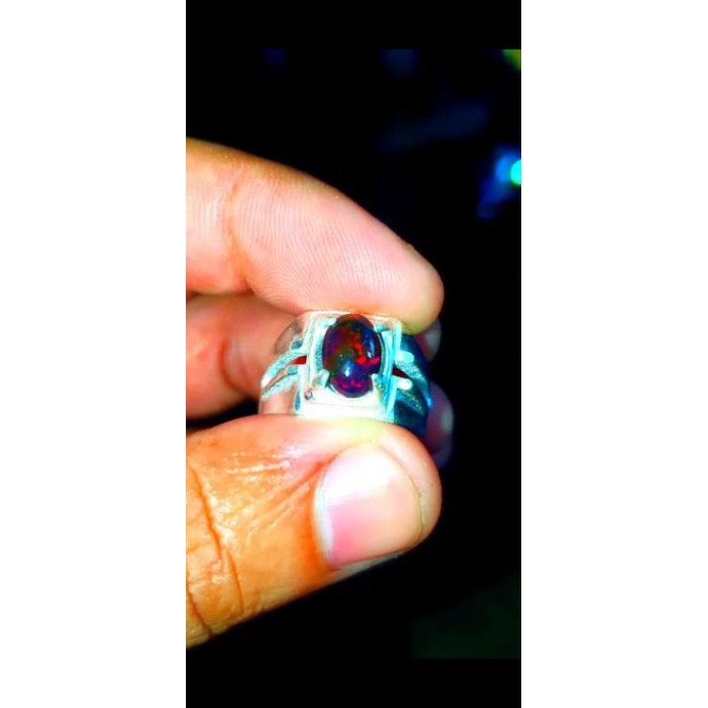 CINCIN NATURAL BATU KALIMAYA BLACK OPAL TEH SUSU KRISTAL JARONG GOYANG UNIK TOP QUALITY HARGA TERMURAH