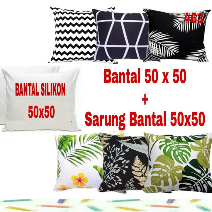 Sarung bantal sofa 50x50 dan bantal sofa 50x50