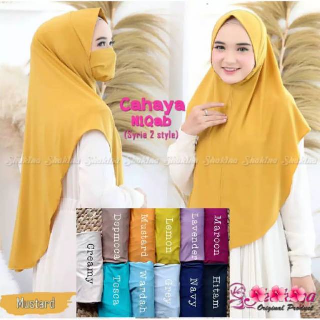 Hijab instan Niqab / niqob jersey / Hijab masker instan jersey ukuran STANDAR