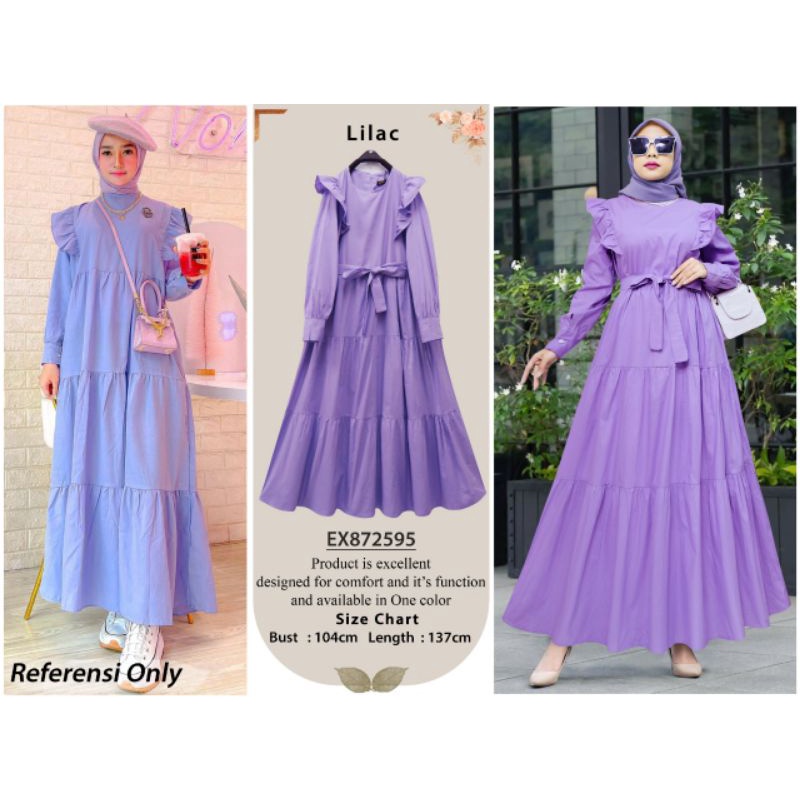 Extu original nabila lilac midi dress