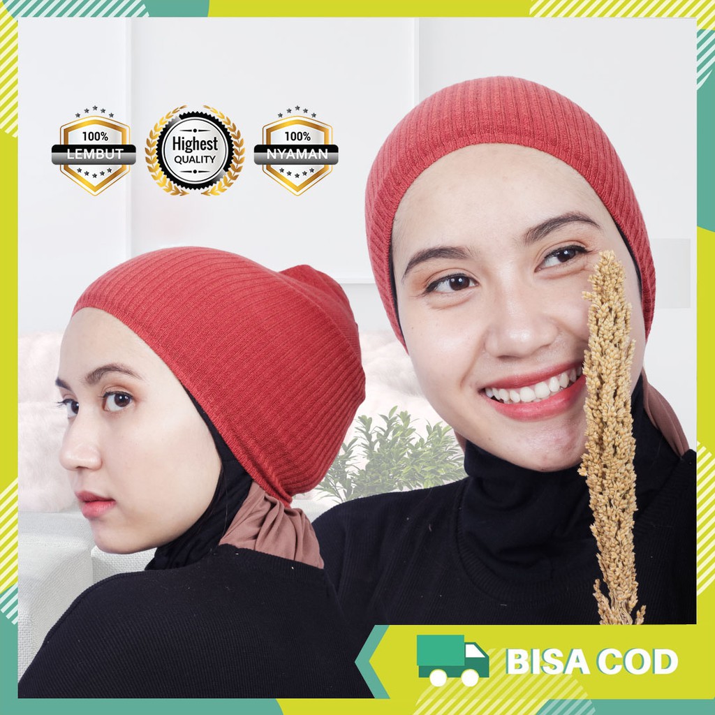 Ciput Rajut Anti Pusing Polos Kupluk Anisa Anpus Daleman Hijab Premium