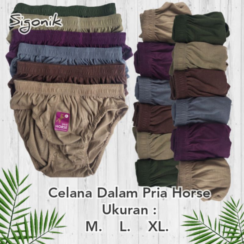 CD Celana Dalam Pria Dewasa Laki-laki Cowok Remaja Horse M L XL XXL big size jumbo GHCoy Murah Nyaman Adem Sigonik