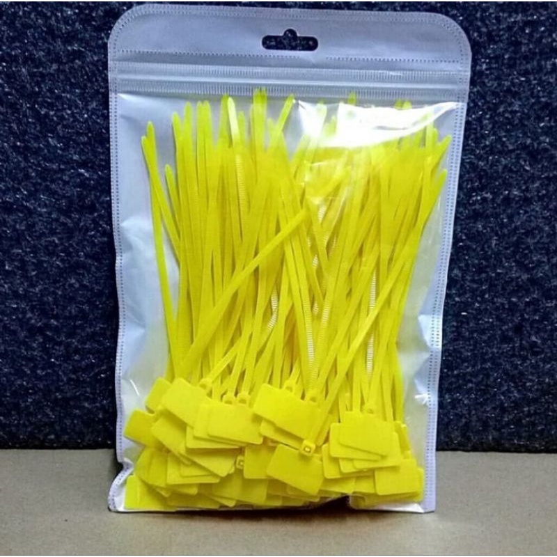 Cable Ties Label Tie 4x150 MM / Ties kabel / Kabel Ties Bendera - Kuning