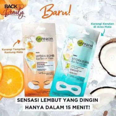 GARNIER HYDRA BOMB EYE SERUM MASK 6gr / GARNIER EYE MASK / GARNIER EYE SERUM / MASKER MATA