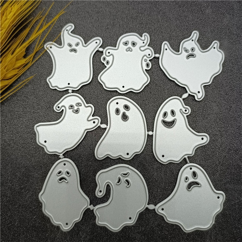 Cetakan Stensil Cutting Dies Motif Halloween Bahan Metal Baja Karbon Untuk Scrapbook / Craft Cr